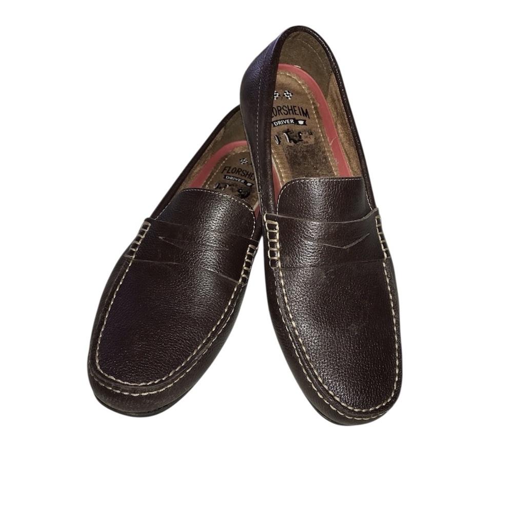 Florsheim Men's Throttle Brown Leather Driver Penny Loafers - 11M